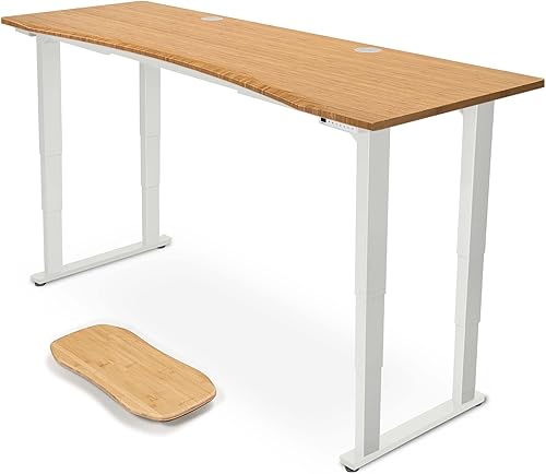 Miniatura 38 de Uplift - Escritorio eléctrico de pie con curva de bambú (60 x 30 pulgadas) V2 (negro) Escritorio de pie ajustable de 4 patas, teclado avanzado