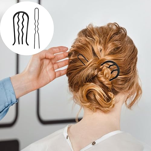 Miniatura 5 de 10 peines de metal para el cabello, horquilla para el cabello, horquilla para el cabello, en forma de U, peines laterales para moño updo, peine de