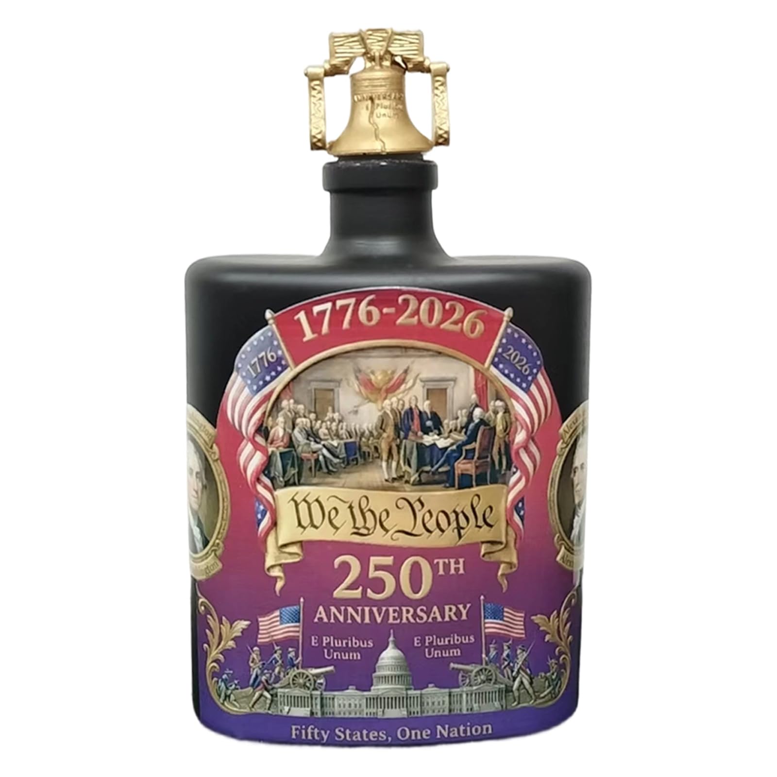 Hredyqw 250th Anniversary Patriotic Whiskeys Decanters With Americans Flag Commemorative Liquor Bottle