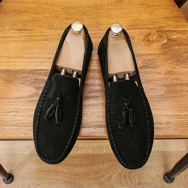 Men's Loafers Shoes Solid Color Faux Leather with Tassel Loafer Shoes Slip Resistant Comfortable Lightweight Outdoor Slip-ons3
