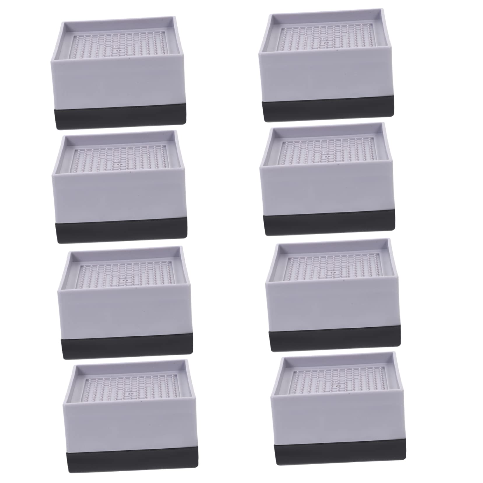 HONMEET Unique Design Plastic Bed Risers 8 Pcs for Furniture Heightening Reducing Vibration and Noise