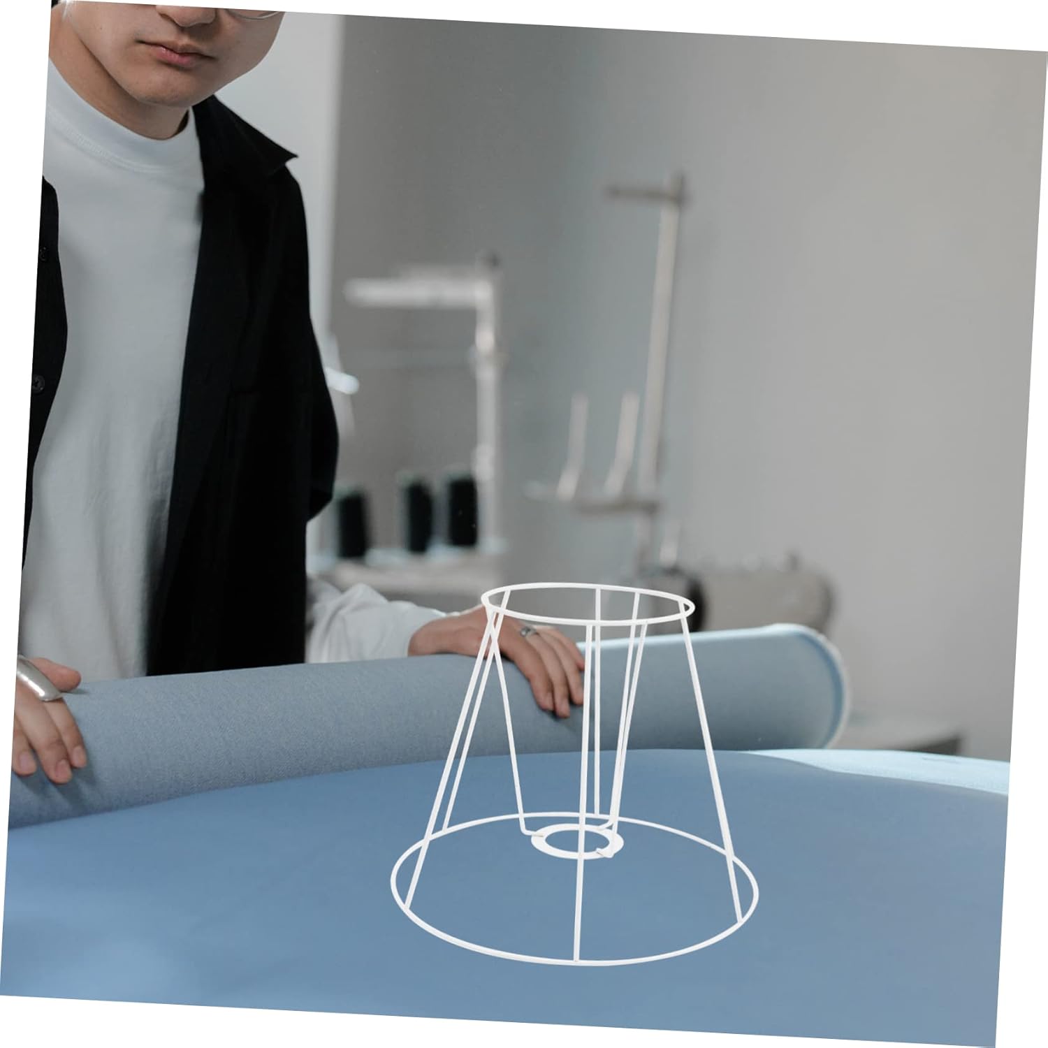 DIY Iron Lampshade Frame for Table Lamp Adjustable Metal Shade Holder for Crafting Compatible Shades for Home Decor and Lighting Projects