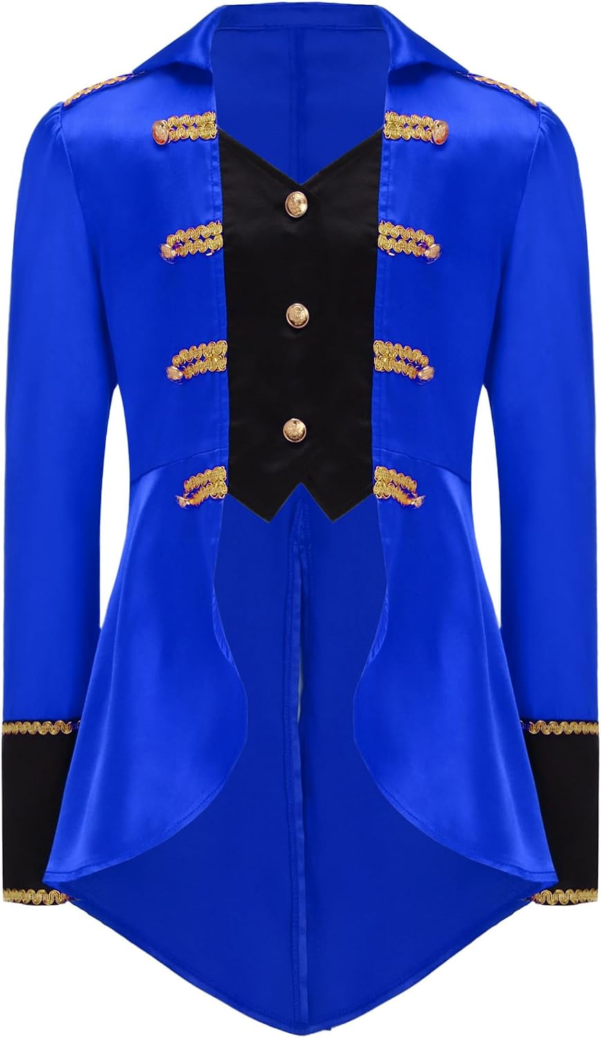Boys Renaissance Dress Coat Long Sleeve Medieval Tailcoat Button Down Jacket