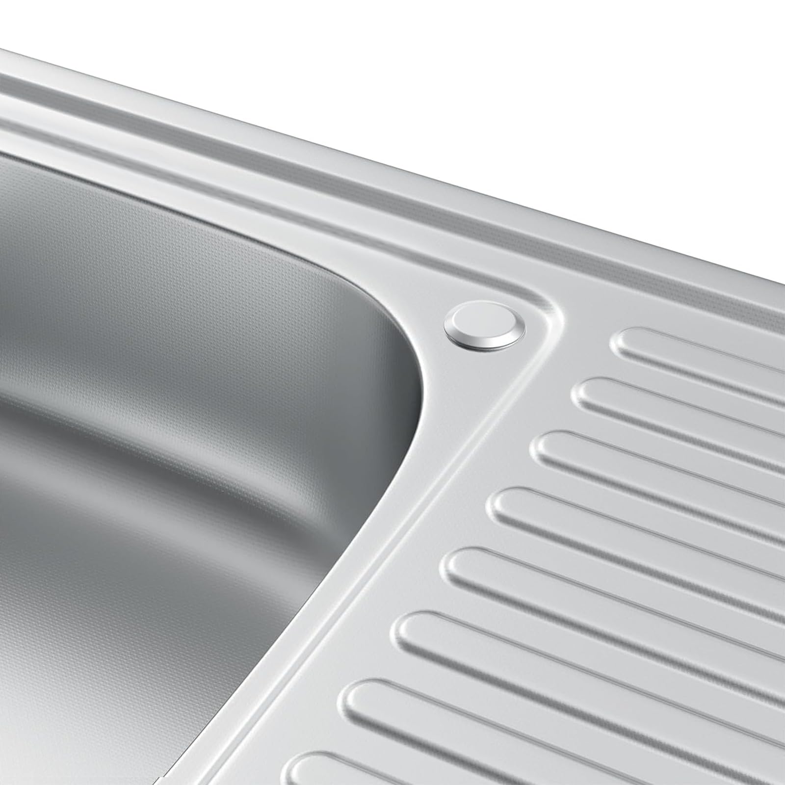 Lavello da incasso in acciaio inox, 80 x 50 cm, scolapiatti con scarico incluso