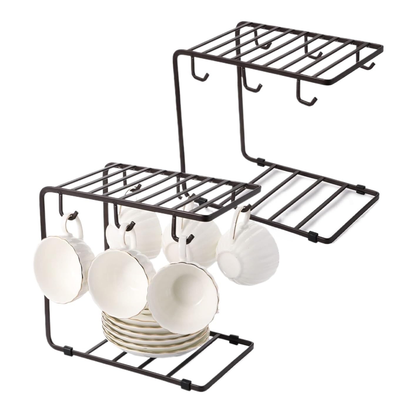 CVdrtyED Mug Shelf Organiser Metal Wire Stand for Mug Countertop Or Pantry Rack Holder Storage