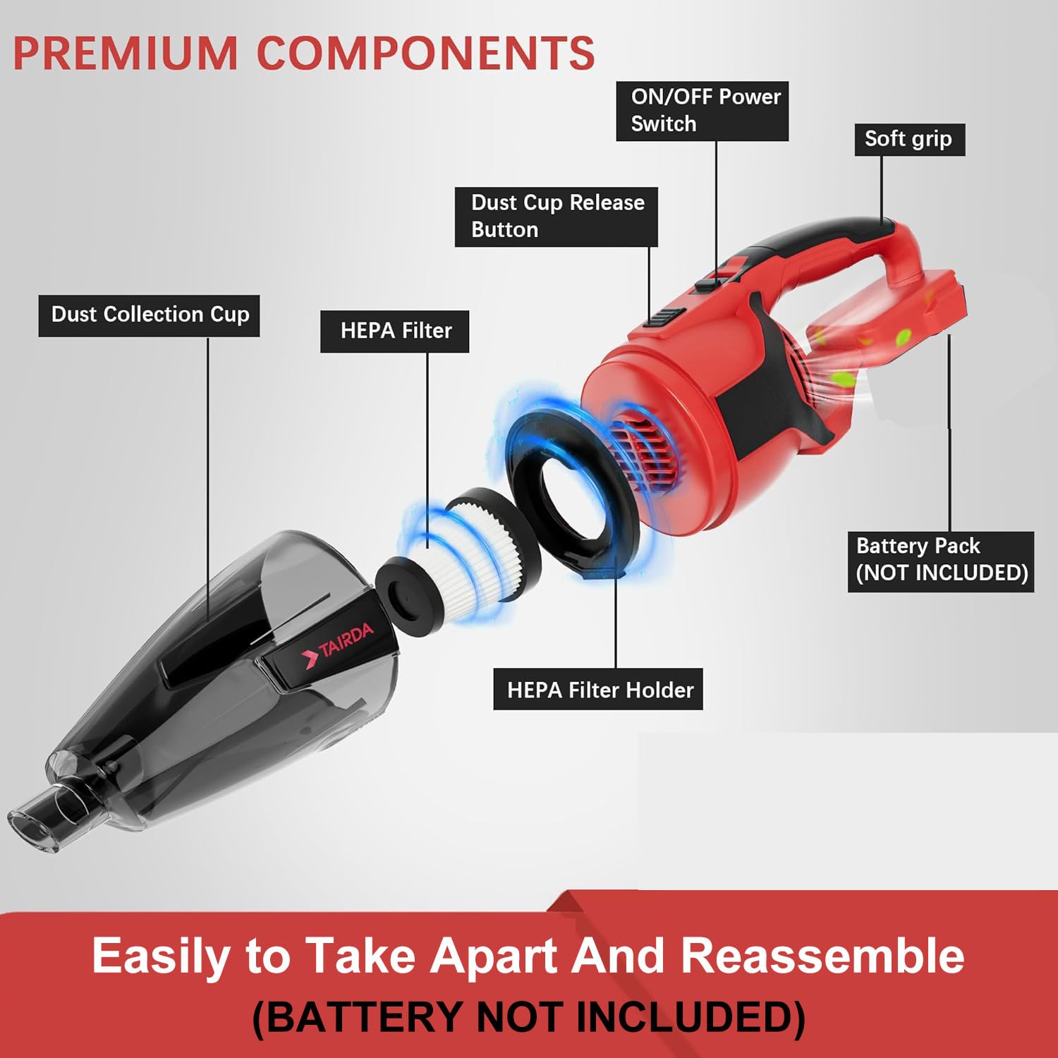 Amazon | TAIRDA コードレス掃除機 Milwaukee M18 18Vバッテリー用