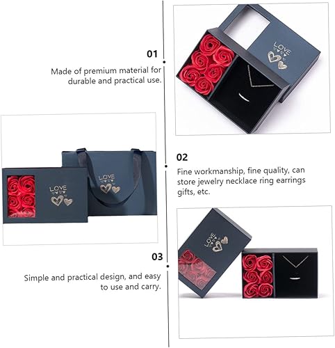 Miniatura 3 de NOLITOY 1 Set Box Packaging Jewelry Box Packing Box Packaging Box Eco-friendly Gift Box Banquet Gift Box Vintage Jewelry Rose Jewelry Ring Eternal