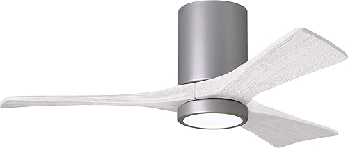 Miniatura 24 de Matthews IR3HLK-BRBR-MWH-60 Irene - Ventilador de techo para exteriores de 60 pulgadas con luz LED y control remoto y pared, 3 cuchillas de madera,