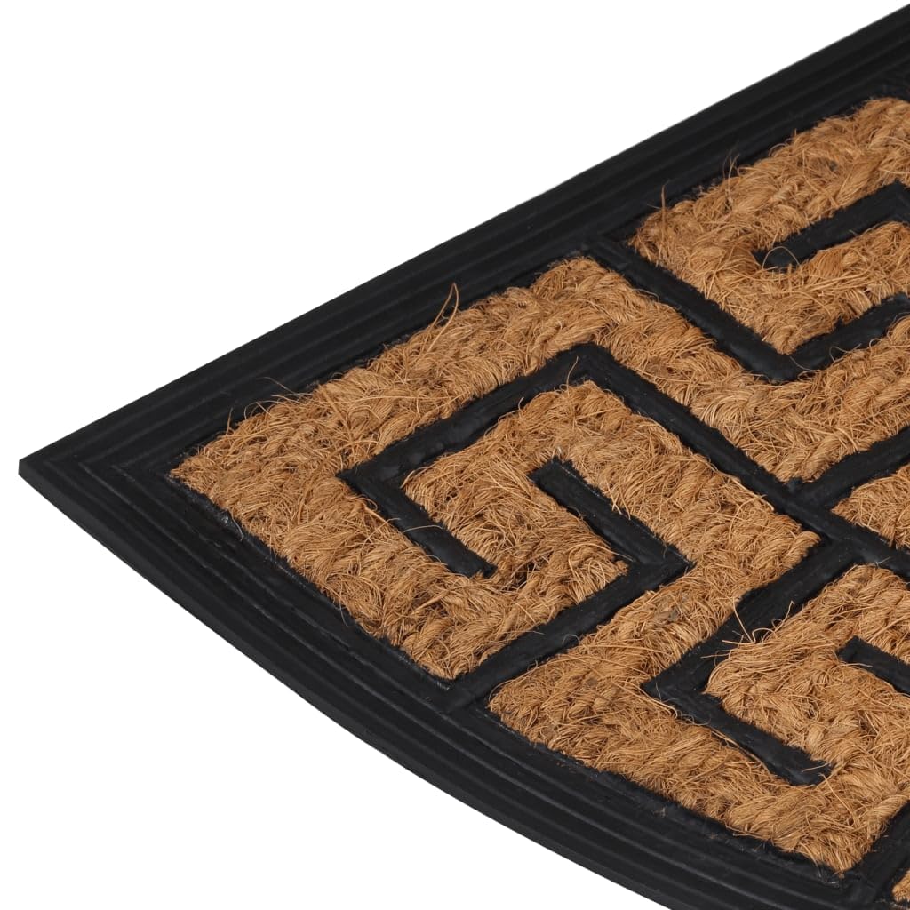 Felpudo semicircular 45 x 75 cm de goma y fibra de coco con base antideslizante para entrada, pasillo, terraza y jardín, resistente, antimanchas, ideal como felpudo y felpudo