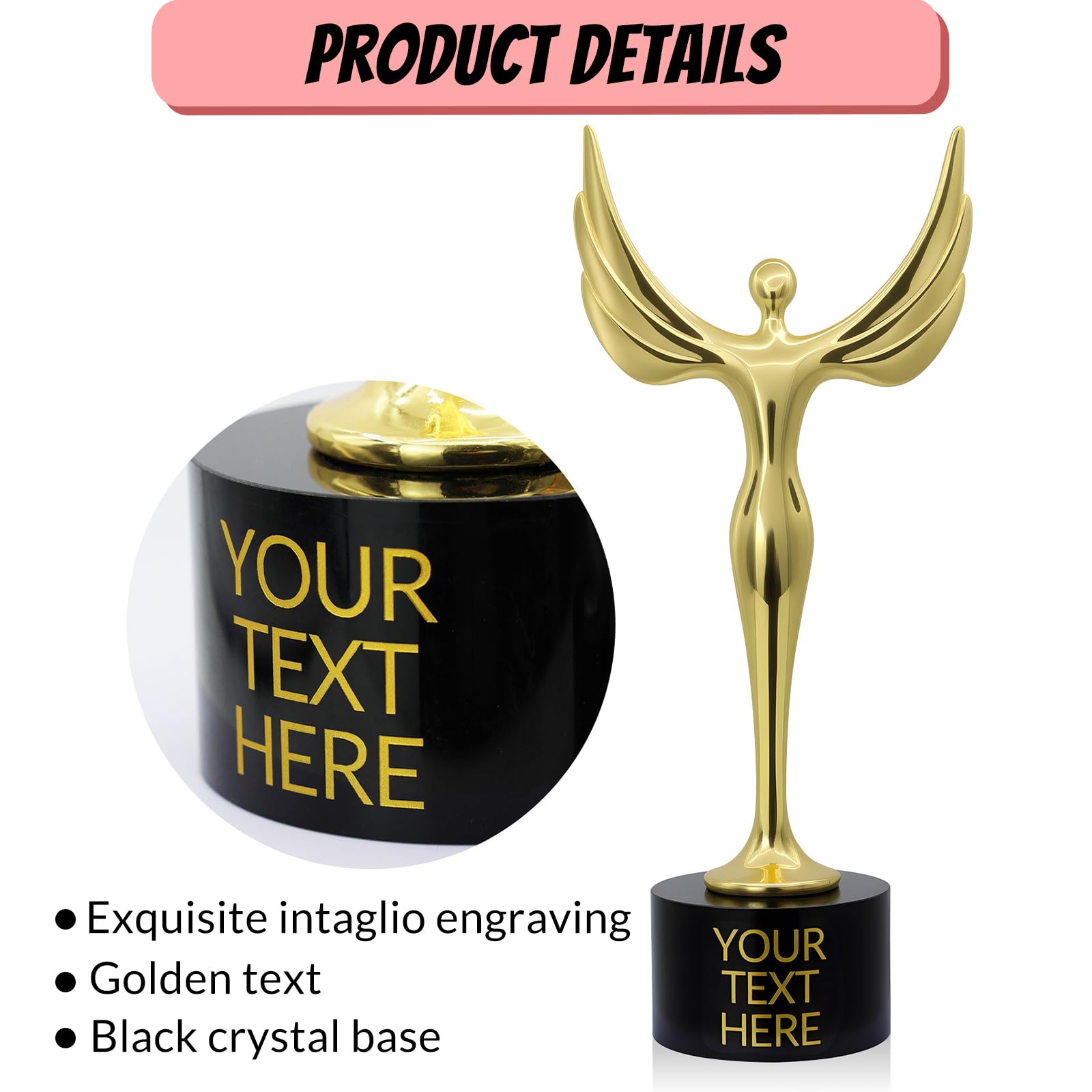 Trofeos Personalizados, Trofeo De Metal En Oro, Plata y Bronce con Grabado De Texto, Ideal para Ceremonias De Premiación, Competiciones y Logros Personales o de Equipo