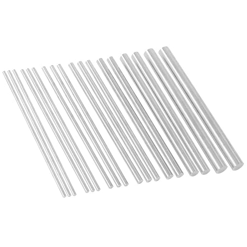 Miniatura 6 de Glarks 18 barras de torno de aluminio sólido redondo surtido para herramientas de manualidades, diámetro 0.098-0.315 in longitud 3.937 in