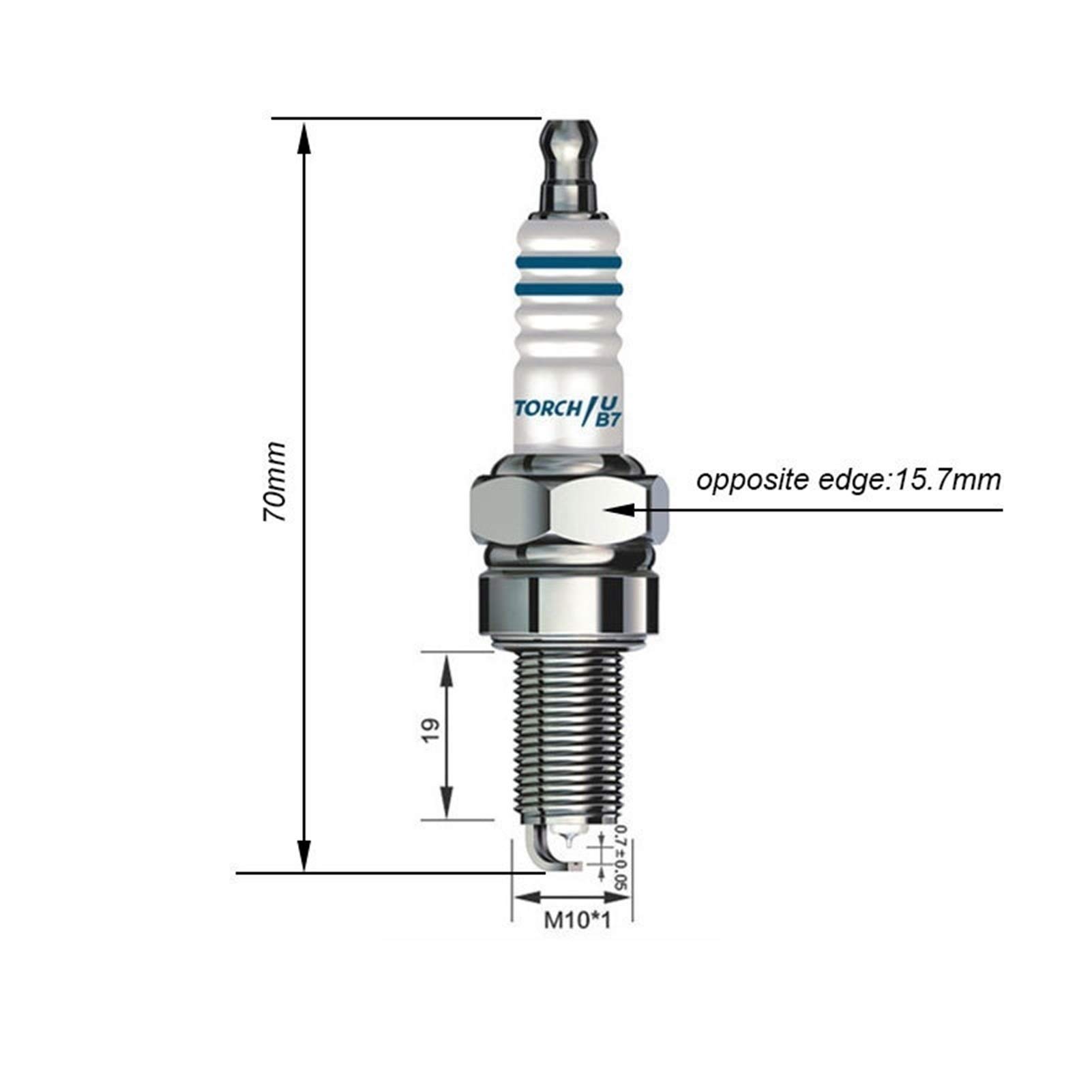 Bujía de Motor de Motocicleta Iridium B7RIU para CR7E CPR7EA-9 CPR8EA-9 CPR8EAIX-9 96067 CR8E CR8EIX IU24 IU22 UR4DC PRG6HCC