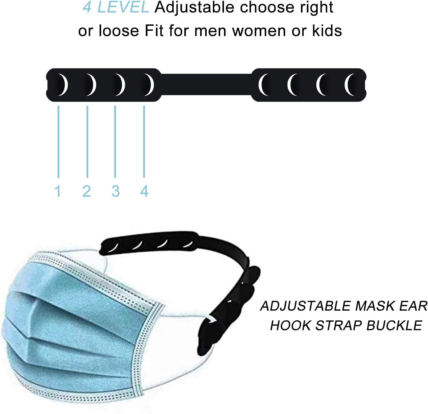 Ear Savers, 10 PCS Face Mask Ear Savers Adjustable Face Mask Strap Anti-Tightening Mask Extender Mask Clips to Protect Ears Relieving Pressure