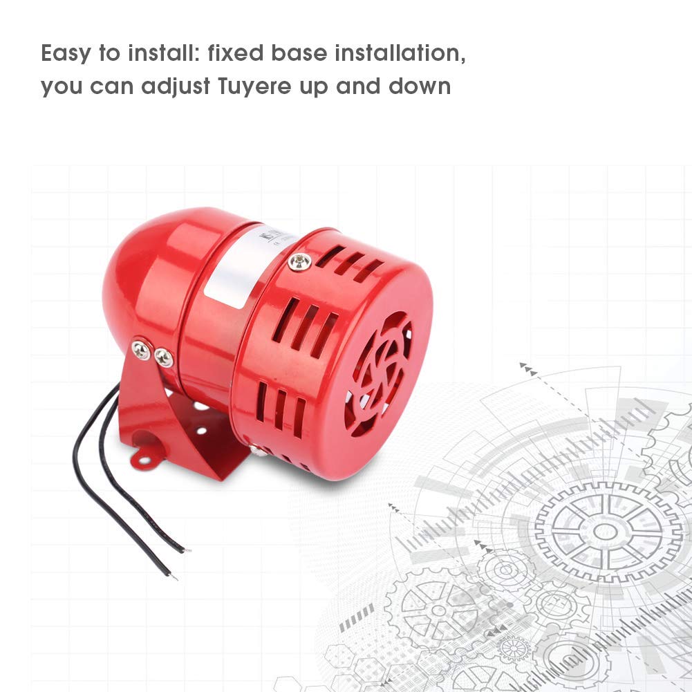 Sirena Alarma 220V 120DB Mini Alarma de Motor Rojo Protector Eléctrico de Sonido Industrial de Metal MS-190 contra Robo para Fábrica, Construcción
