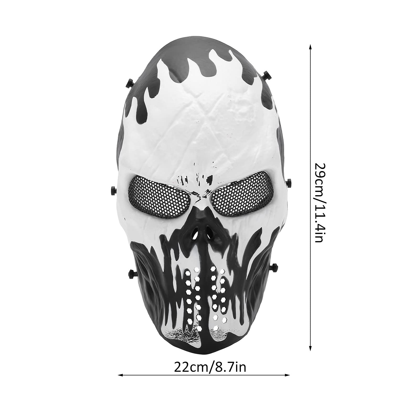 Maschera Wohpnle Skull, Spooky Skull Full Face Mask con protezione per gli occhi per cosplay Movie Paintball Halloween Maschere spaventose