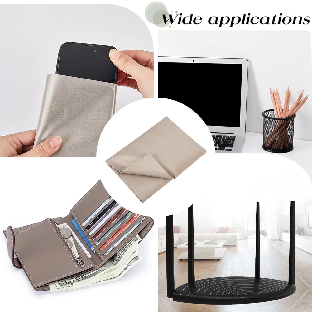 GORGECRAFT Tessuto di Protezione EMF da 110 * 100cm Grigio Chiaro Schermatura EMI Schermatura RF e RFID in Tessuto di Nichel-Rame Gabbia di Faraday Fai da Te Schermatura Wireless per Celle Wi-Fi