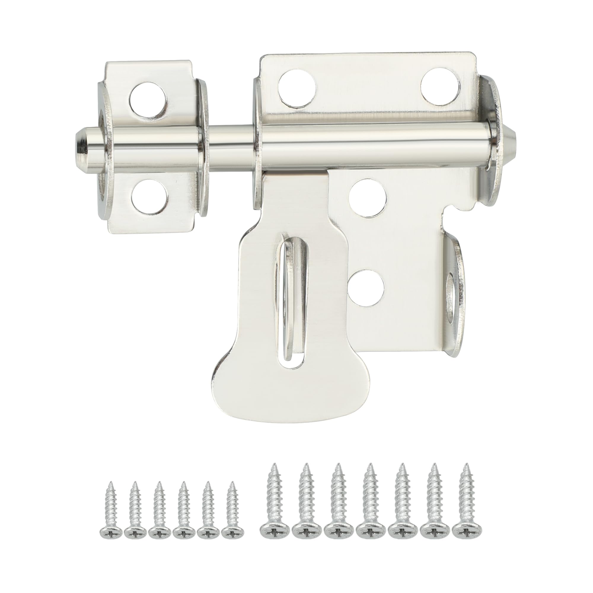 Mooche Small Door Lock Bolt Brushed, Heavy Duty Latch Lock, Bolts Locks Slide Gate Latch, for Various Wooden Doors Such as Interior Doors, Courtyard Door, Pergolas, Barns