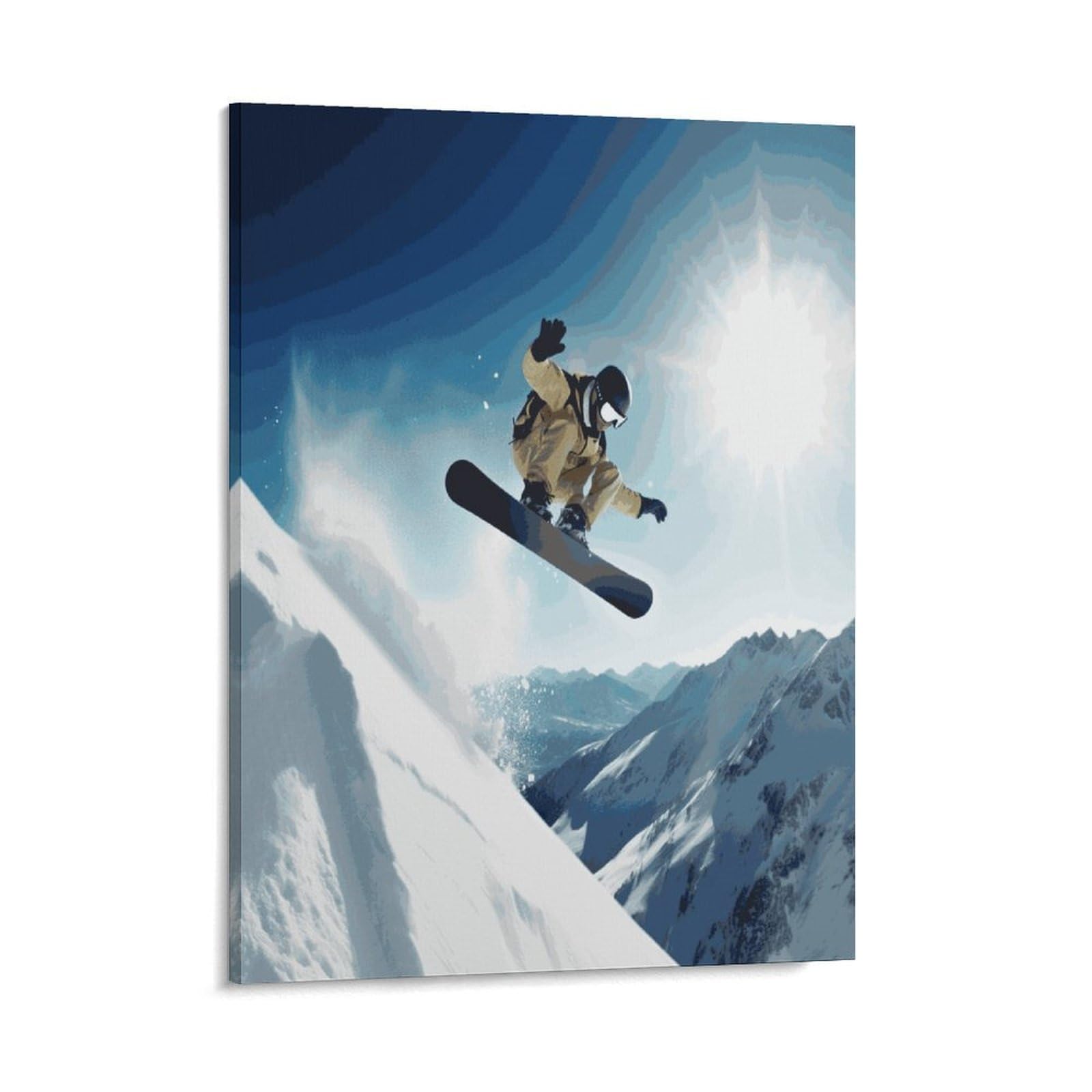 Adfgyerh Style Snowboarding Wall Art Framed,Canvas Prints Ready To Hang Home Decor,Canvas Wall Art For Living Room Hallway Office Wall Decor 16X20inch(41X51cm)