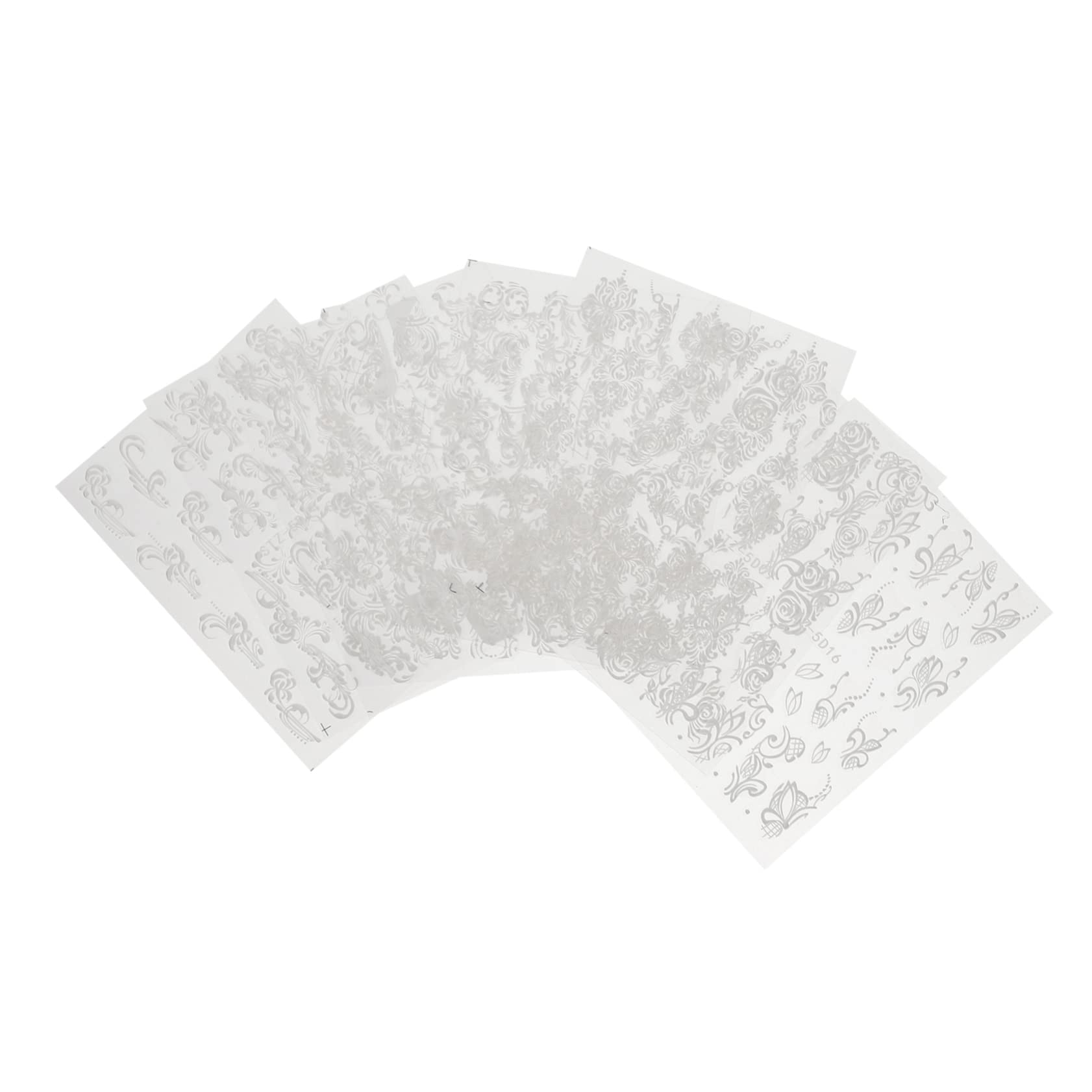 2 Set Adesivi Per Unghie Embossed Flower Nail Stickers Decorazioni Per Nail Art Set Per Feste E Speciali Sicuri E Impermeabili Facili Applicare 8 Fogli*2