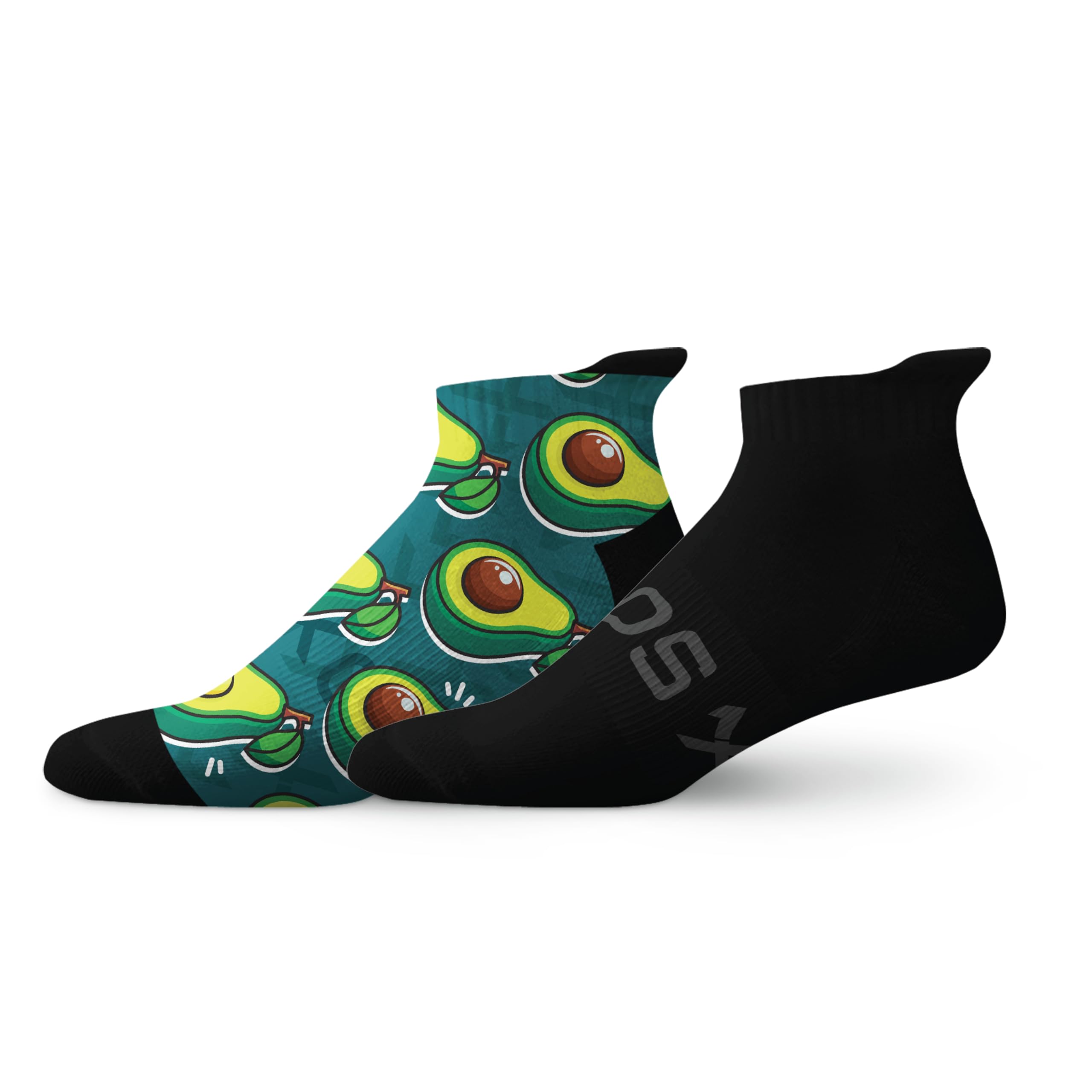Sox Footwear Unisex Multi-Colour Avocado And Classic Black Combo Pack Tab Socks (Medium)