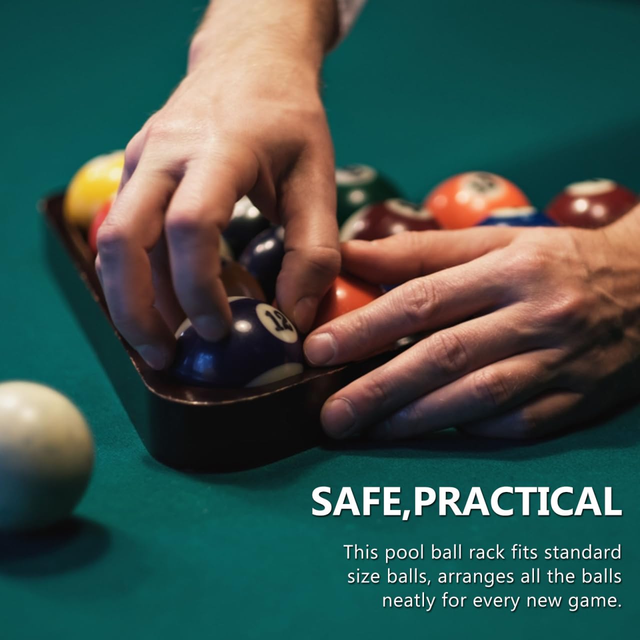 HANABASS Triángulo De Billar De Plástico para Mesa De Pool Organizador De Bolas Estándar Juego De Billar Accesorio De Soporte para Bolas 2 Piezas 12.59X11.14X1.37In