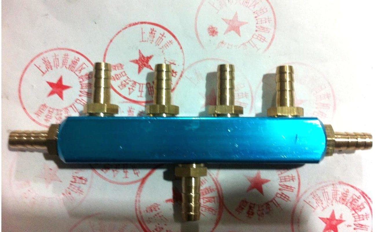 7 Way OD 8mm Barbed HosePneumatic Quick Coupler Socket Manifold Block Splitter