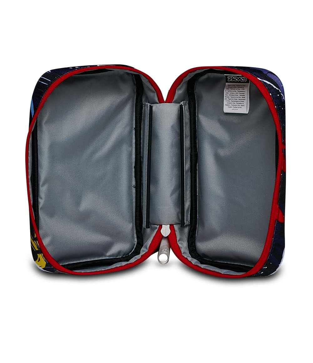 Seven Federmäppchen, Mäppchen, Mehrfarbig, Federtasche für Schreibwaren, gefülltes Etui mit Stiften, Kugelschreiber & mehr, aufklappbar, Mädchen & Jungen, Schule&Grundschule, XXL