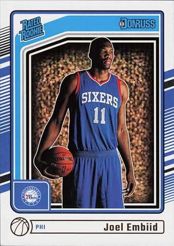 2024-25 DONRUSS RETRO RATED ROOKIE BOX TOPPER 23 JOEL EMBIID PHILADELPHIA 76ERS BASKETBALL OFFICIAL TRADING CARD OF NBA