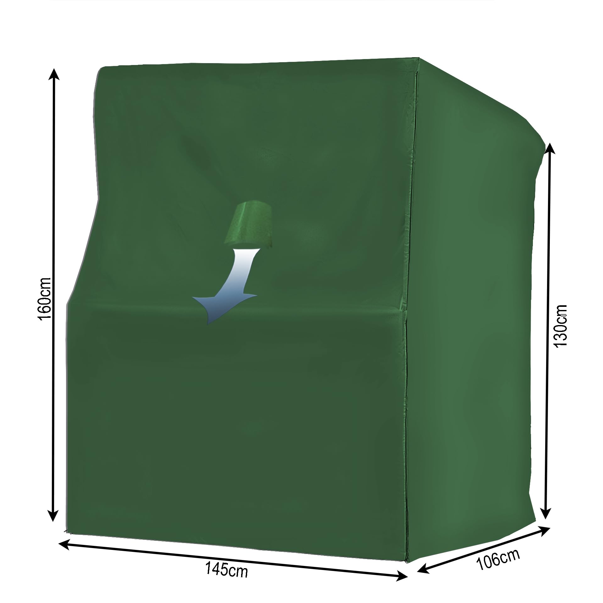 Quick Star pokrowiec ochronny na kosz pla?owy XL 145 x 106 x 165 cm pokrowiec na kosz pla?owy, zielony
