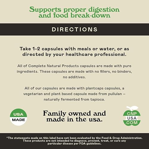 Miniatura 5 de Suplementos de enzimas digestivas, superalimento natural a base de plantas - 100 cápsulas 600 mg probióticos amilasa bromelina lipasa