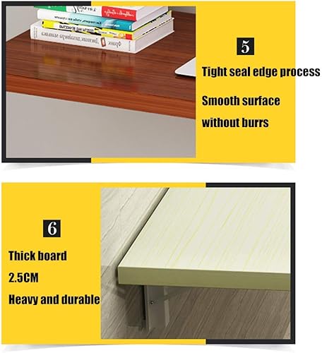 Miniatura 6 de Mesa plegable montada en la pared con hojas plegables para espacios pequeños, escritorio, oficina, hogar, cocina, mesa de comedor, escritorio de