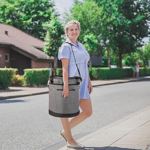Miniatura 5 de musbus Bolsa de olla de cocción lenta de 2 capas para Crock-Pot de 6 a 8 cuartos de galón, reunión de viaje al aire libre, fácil de transportar,