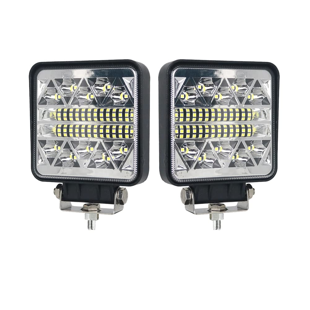 Faro da lavoro a LED, 2 x 102 W, quadrato, per escavatori Trecker