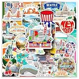 Autocollants américains, lot de 100 autocollants de voyage New York, autocollants en vinyle imperméables pour scrapbooking, autocollants USA pour ordinateurs portables, journal, skateboard, vélo, moto