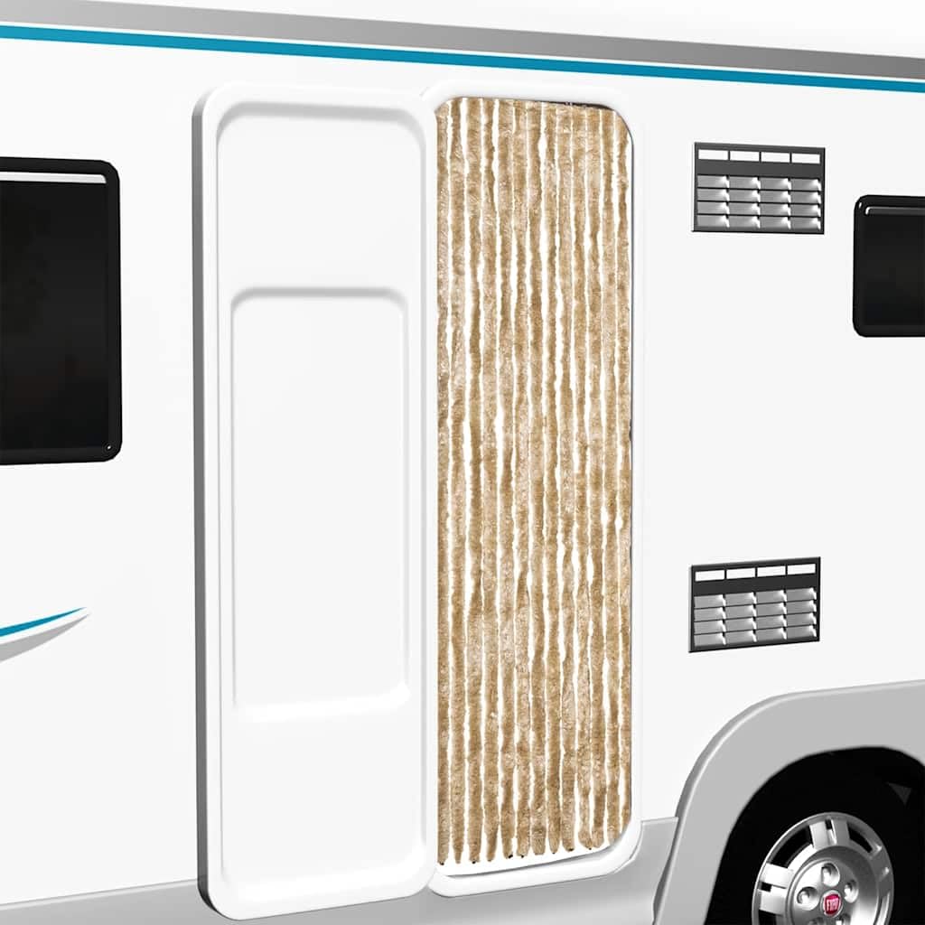 Moustiquaire en chenille - 56 x 185 cm - Pour camping-car - Beige