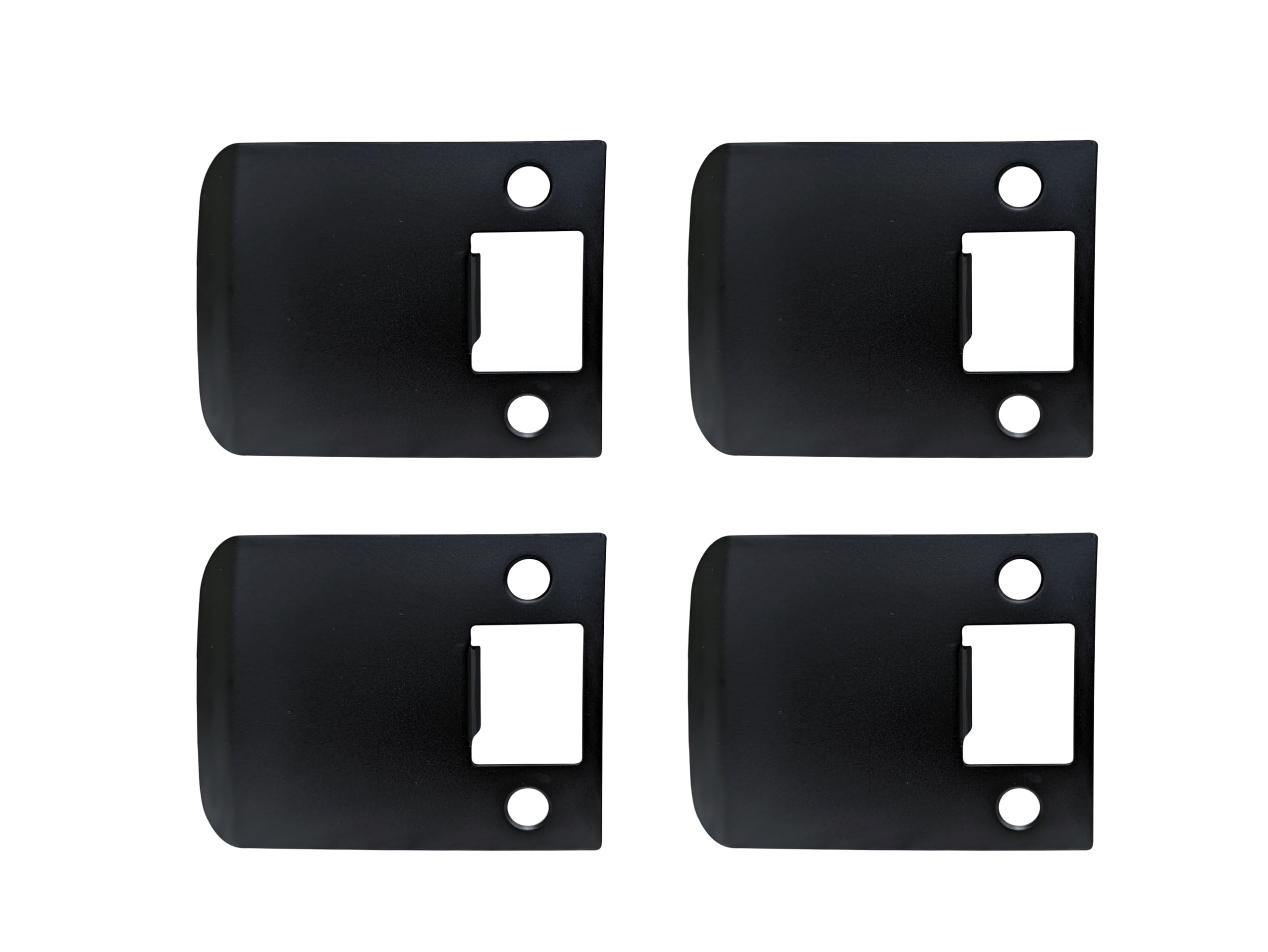 QCAA Solid Brass Extended Lip Strike, 3''X2-1/4", Matte Black, 4 Pack, Made in Taiwan