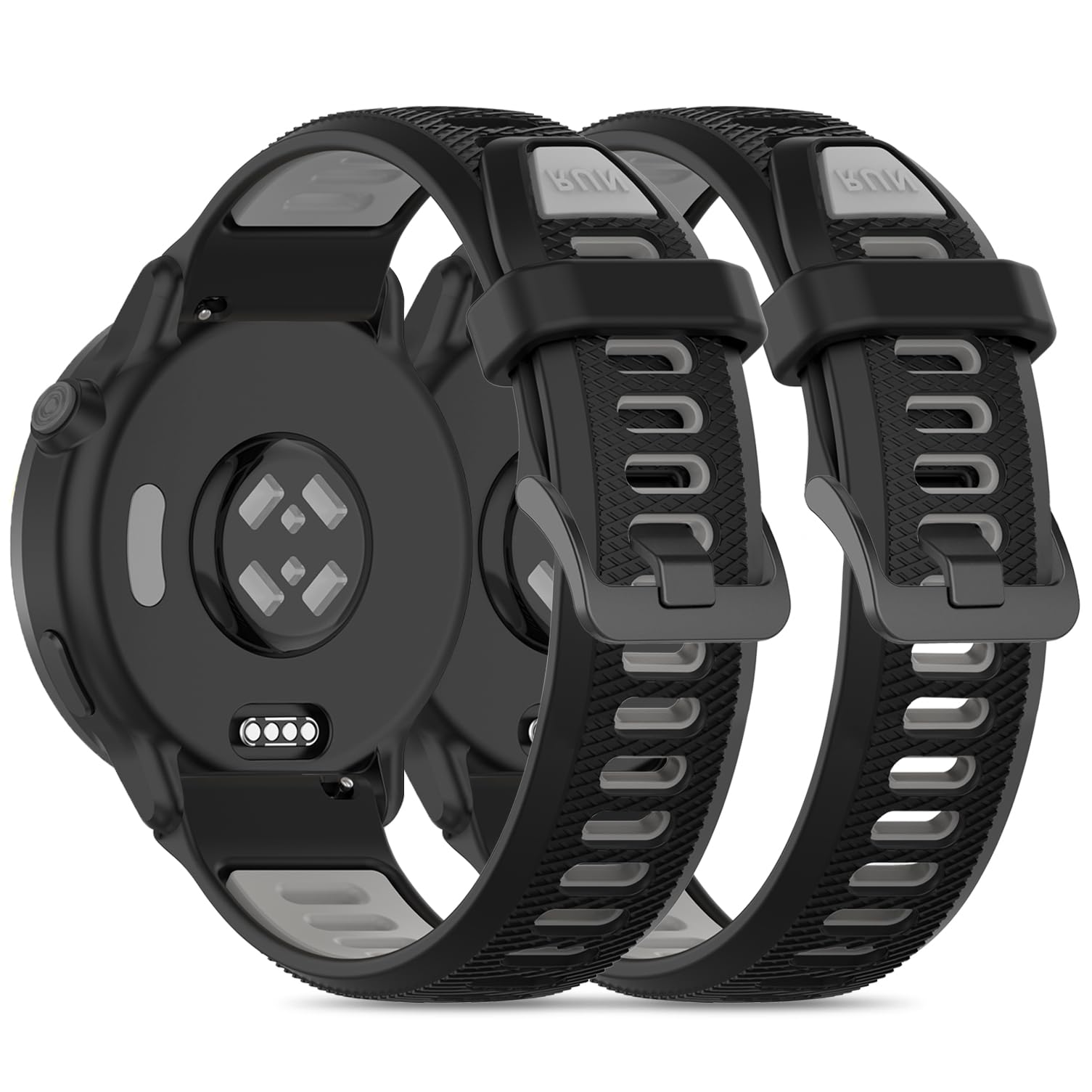 - Bolesi 2 Pack Silicone Sport Watch Bands Compatible with Garmin Vivoactive 5/6/3/3 Music/Forerunner 55/165/570 42mm/645/245,20mm Soft Waterproof Strap for Garmin Venu Sq 2 Accessory Men Women