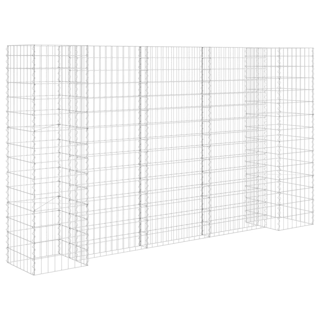 Jardinière à gabion extérieure de 260 cm pour embellir un grand parterre de fleurs