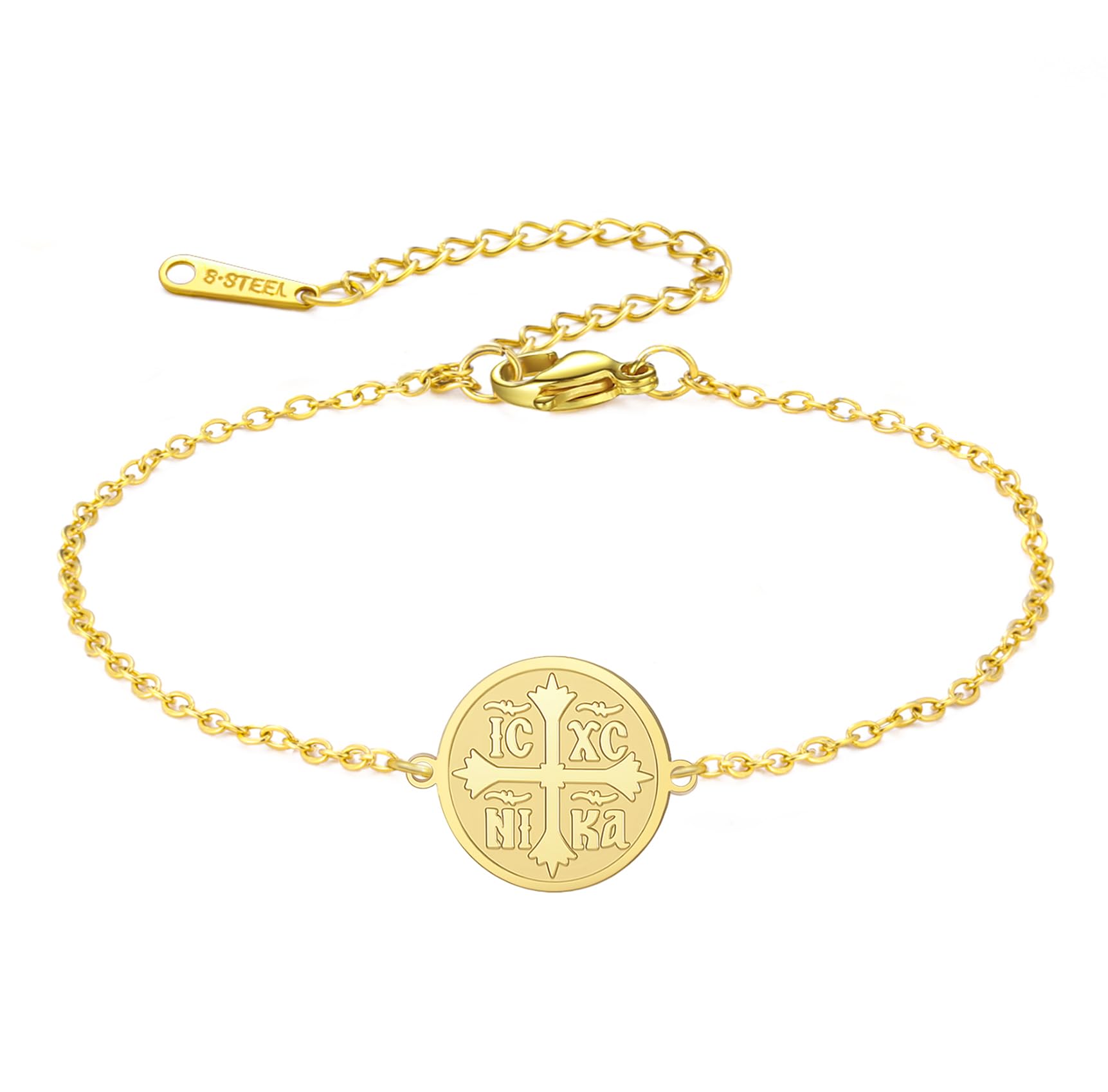 EUEAVAN Orthodox Cross Bracelet IC XC NIKA Jesus Christ Medallion