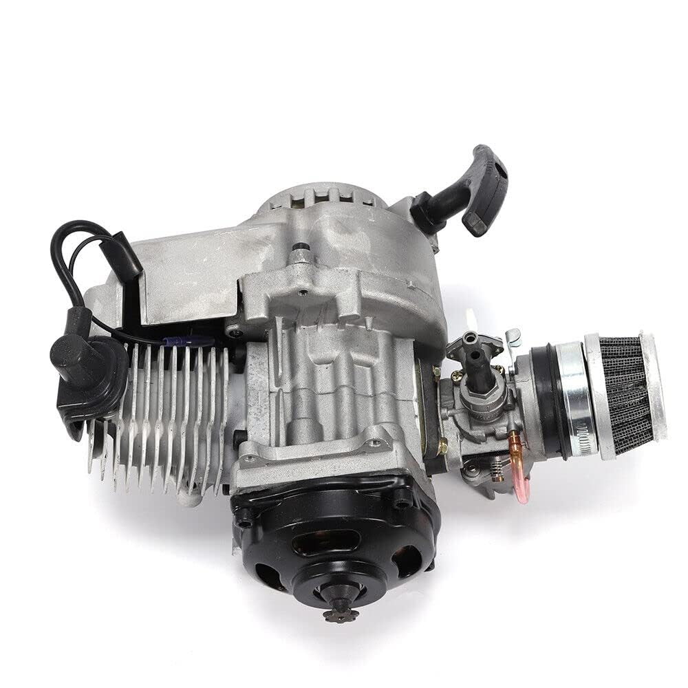 Moteur Pocket Bike 49cc, 2 Temps Pullstart Engine Motor Kit, Mini Dirt Bike Avec Filtre à Air Carburateur, pour Pocket ATV, Scooter
