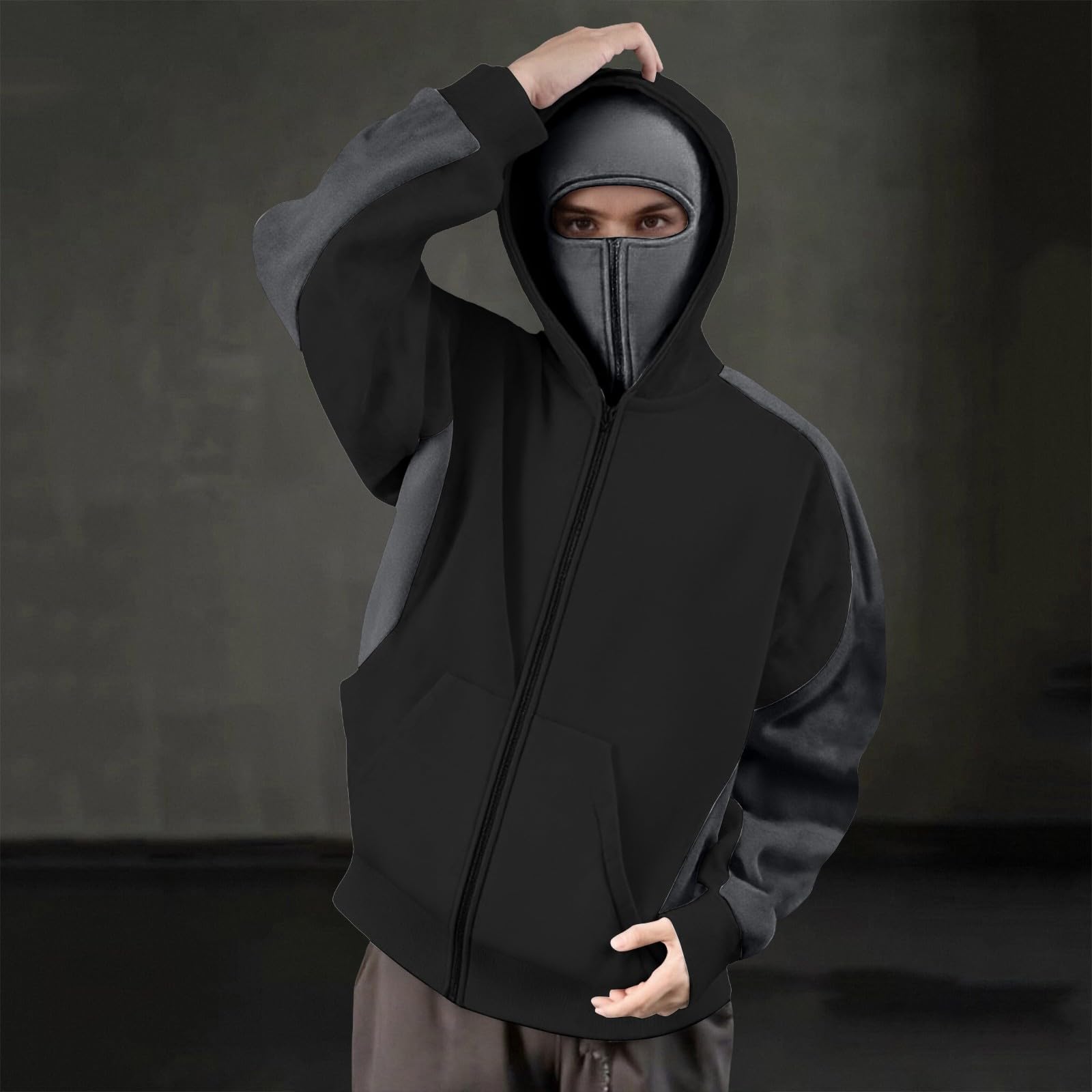 Cagoule unisexe avec fermeture éclair intégrale