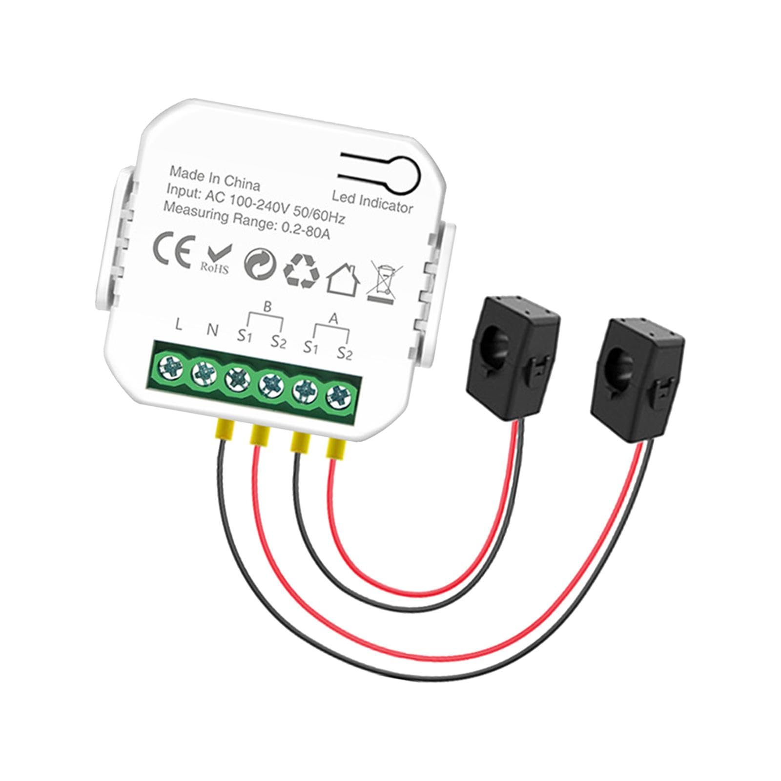 de de Energía con Medidor de Energía Wi: para Oficinas, Dormitorios, Apartamentos, Factor de Potencia, Electricidad, 2 Canales