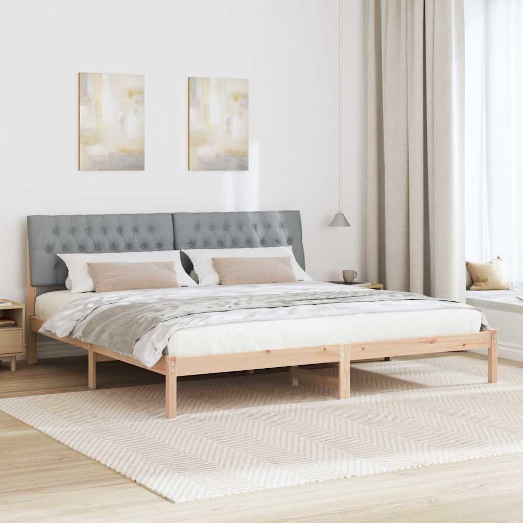Tapicerowane wezgłowie platformowa sosnowe 200 x 200 cm Brązowy