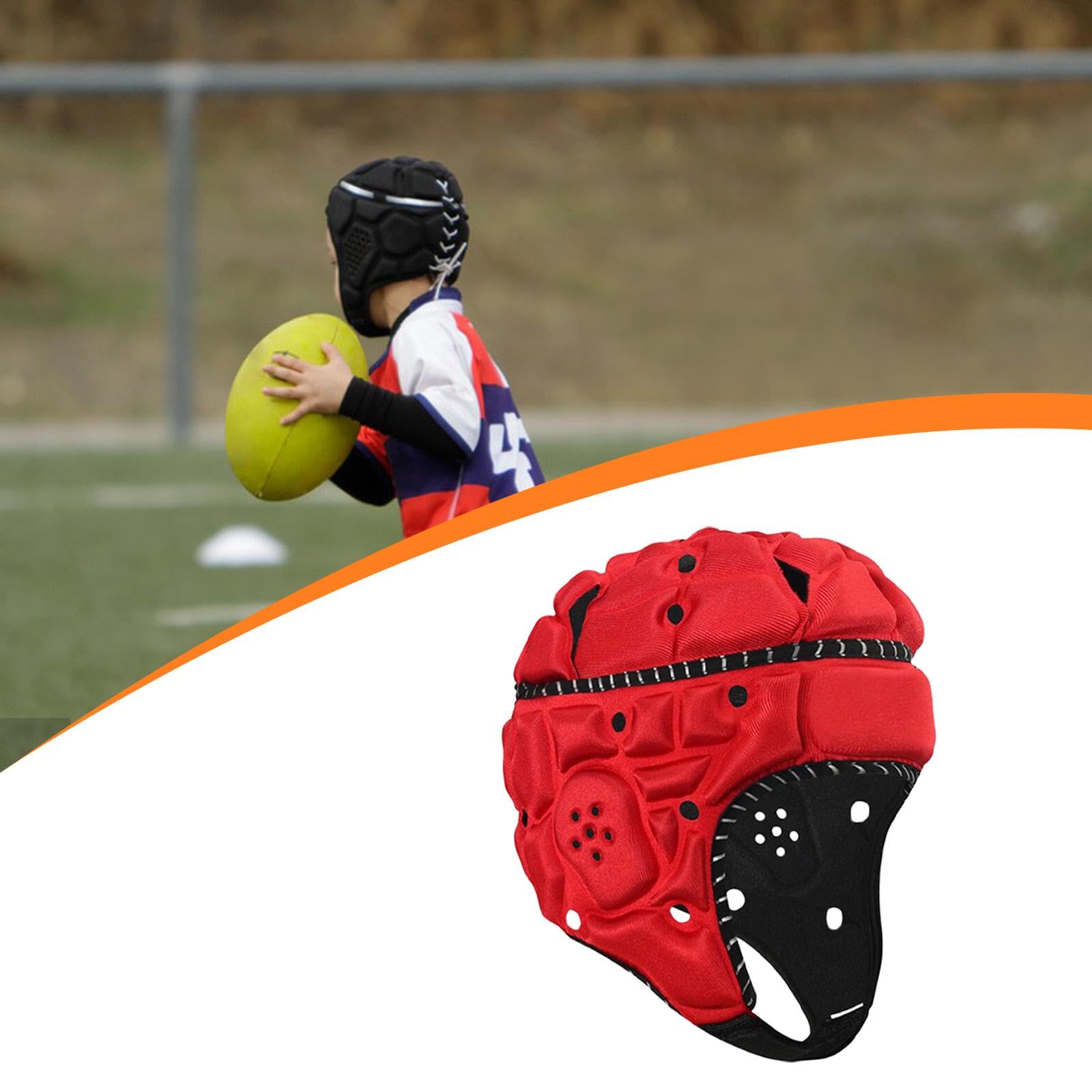 Rugby Casco Infantil con Protección Almohadilla Ligera Y Visibilidad Mejorada Elaborado en Poliéster Y Espuma Adecuado para Actividades Depor