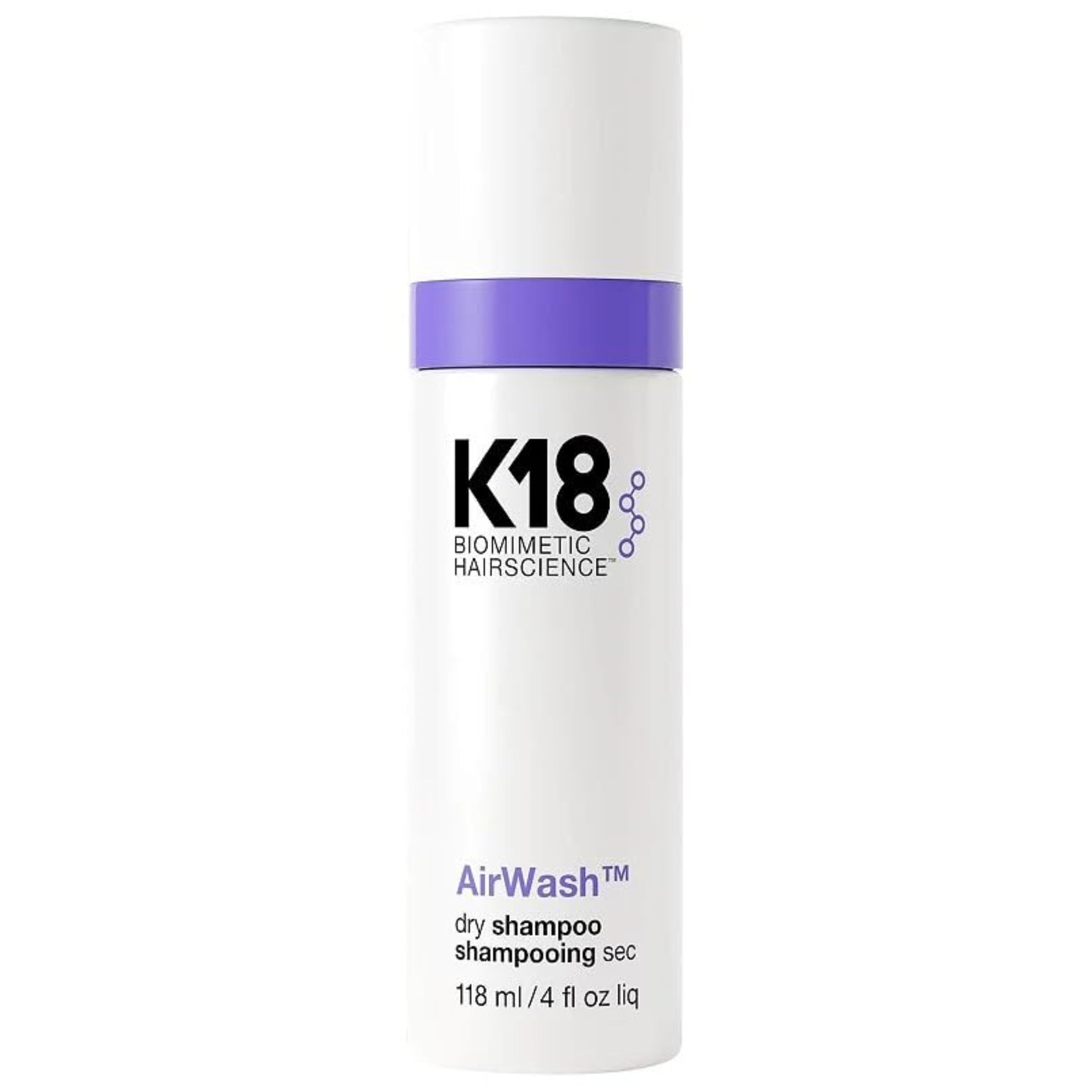 K18AirWash Dry Shampoo, Non-Aerosol, Balances Scalp & Controls Excess Oil Production, 118ml