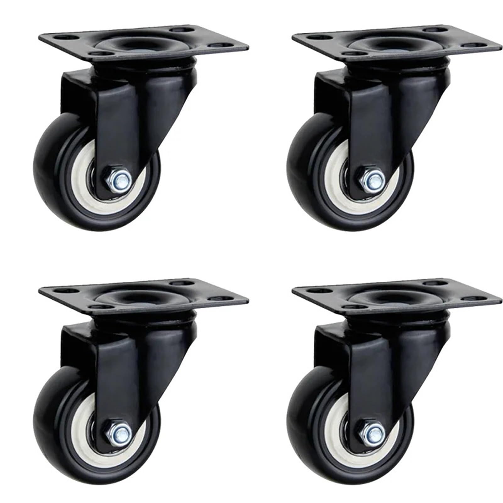 Caster Wheels, Heavy Duty Casters Rubber Wheels Rollers for Furniture Wheel Caster Wheels 360 Degrees Caster Wheel Industrial with Brake Offic(4 Swivel Wheels,2 inch)