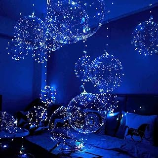 Light Up Led Balloons, 12 Pack Party Balloon Cell Battery 20 Inch 3 Mode Flashing String Lights Clear Balloon, for Birthday Wedding Decorations (4 Colors)