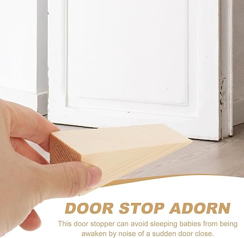 Miniatura 6 de Operitacx 10 topes de puerta de madera, tapones de puerta de madera triangulares antideslizantes, topes para la parte inferior de azulejos,