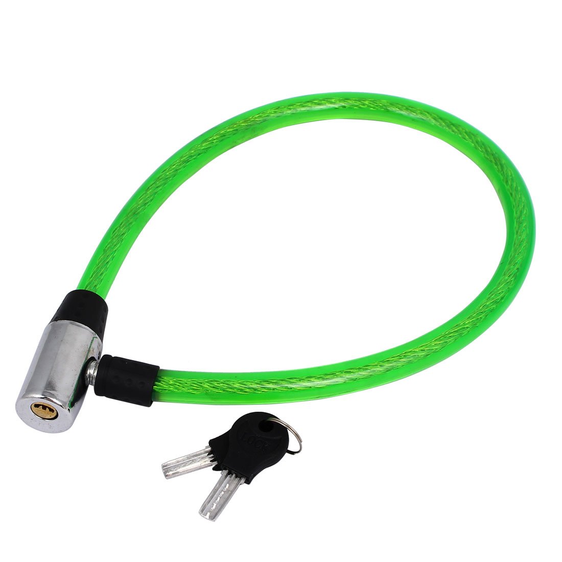 Aexit Bike Bicycle Bike Locks Motorcycle Plastic Coated Security Cable Lock Green U-Locks 630mm Length