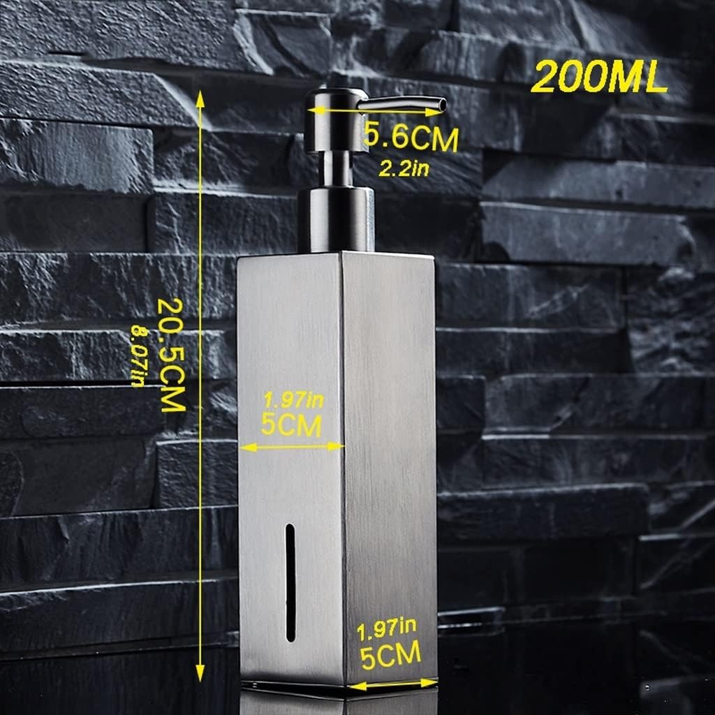 Soap Dispenser Stainless Steel Lotion Dispenser Bathroom Wall-Mounted Soap Dispenser Refillable Liquid Dispensing Bottle Bathroom Soap Dispenser